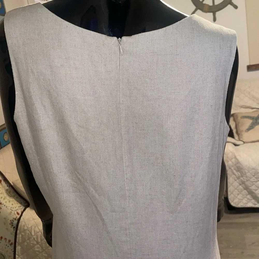 Jessica Howard Linen, lined cream summer dress - Picture 3 of 5